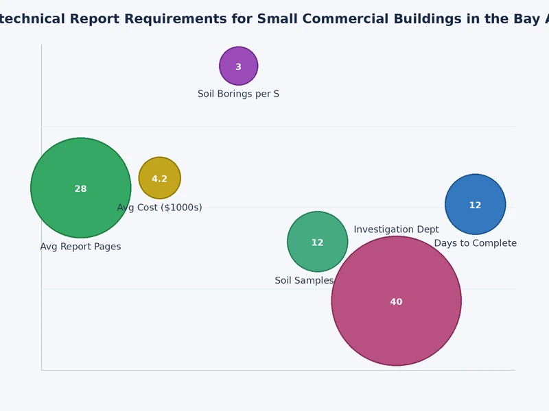 Chart showing typical phases and cost ranges of a geotechnical investigation for a Bay Area commercial building