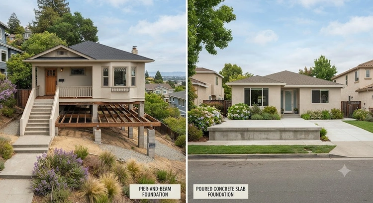 Pier and beam vs slab foundation repair Bay Area crawl space and concrete comparison