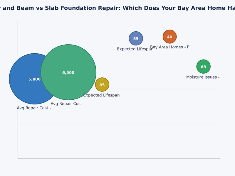 Chart comparing pier and beam vs slab foundation repair costs and failure rates in the Bay Area