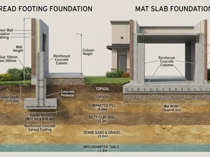 Spread Footings vs. Mat Slab Foundations for Small Commercial Buildings